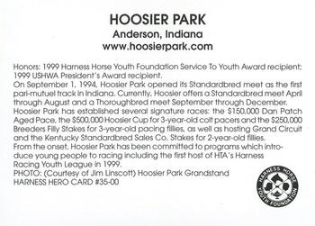 2000 Harness Heroes #35-00 Hoosier Park Back